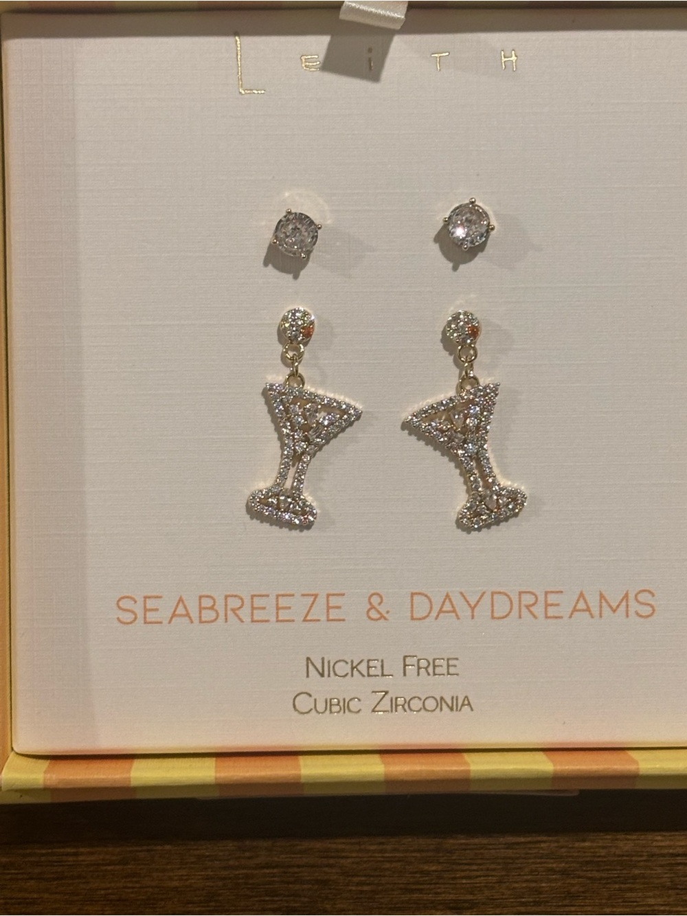 Leith Sparkle Martini Dangle & Stud Earring Set - Picture 4 of 4
